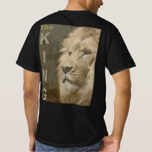 Mens Modern Elegant Black Template Lion Face T-Shirt