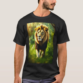 Mens Modern Lion Face T-Shirts: Trendy & Stylish  T-Shirt
