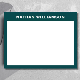 Men's Modern Minimal Dark Teal Blue Personalized Card
