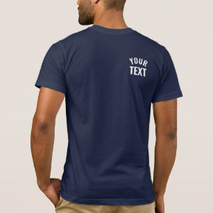 Mens Modern Template Navy Blue Back Print T-Shirt