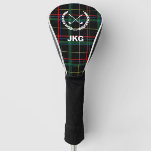 Mens Monogram Golf Clubs Laurel Wreath Green Plaid Head Cover