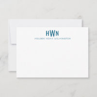 Men's Monogram Professional Navy Blue Wide Rule
