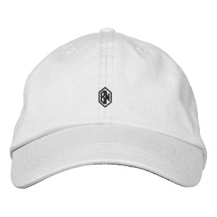 Men's Monogram White  Embroidered Hat
