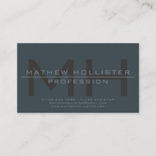 Men's Monogrammed, Deep and Muted Colours Business Card