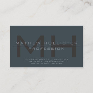 Men's Monogrammed, Deep and Muted Colours Business Card