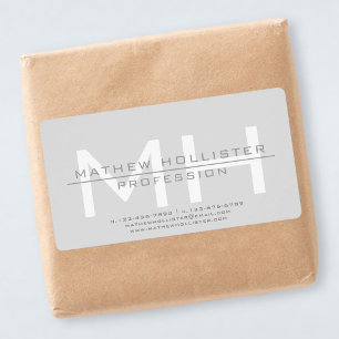Men's Monogrammed, Grey Business
