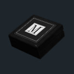 Men's Monogrammed Jewellery Box<br><div class="desc">A modern masculine black initial monogram jewellery box gift for a man to store cuff links, rings, and other items. Simple gift for dad, grandpa, groomsman or friends.</div>