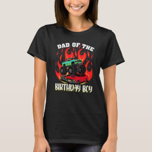 Mens Monster Truck Dad  Dad Of The Birthday Boy Fa T-Shirt