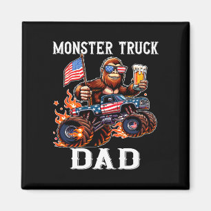 Mens monster truck dad racing bigfoot beer usa magnet