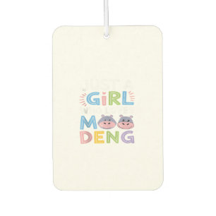 Mens MooDeng Just a Girl Who Loves Moo Deng Funny Air Freshener