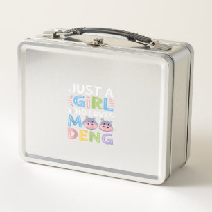 Mens MooDeng Just a Girl Who Loves Moo Deng Funny  Metal Lunch Box