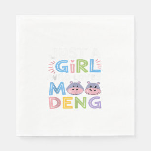 Mens MooDeng Just a Girl Who Loves Moo Deng Funny Napkin