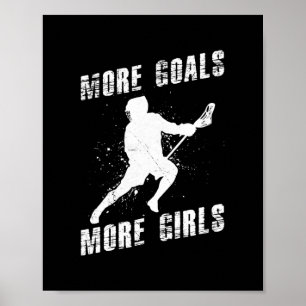 Mens More Goals More Girls Lacrosse Poster