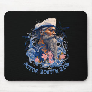 Mens Motor Boatin Funny Pontoon Boating Lake Motor Mouse Pad