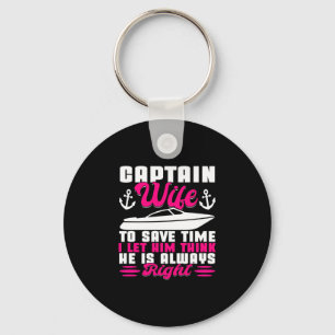 Mens motor boats captain wife speed boat owner keychain