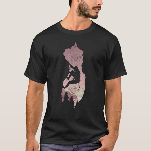Mens Mountain Climber Rock Climbing Bouldering Mou T-Shirt (Front)