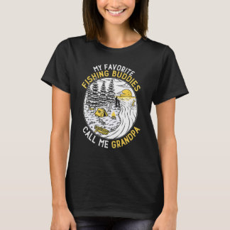 Mens My Favorite Fishing Buddies Call Me Daddy Gra T-Shirt