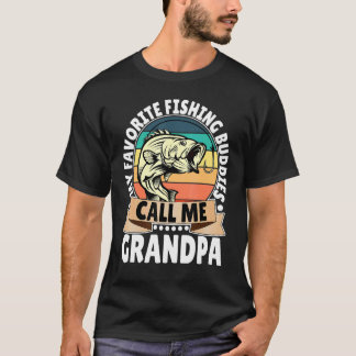 Mens My Favorite Fishing Buddies Call Me Grandpa   T-Shirt