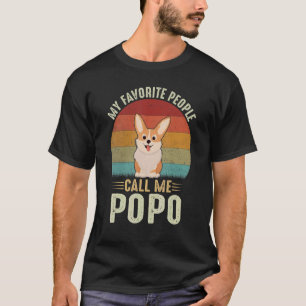 Mens My Favorite People Call Me Popo Cute Corgi G T-Shirt