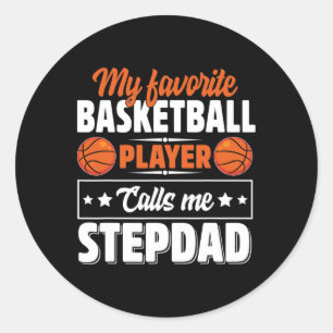 Mens My Favorite Sketll Player Calls Me Stepdad Cu Classic Round Sticker