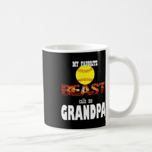 Mens My Favorite Softll Beast Calls Me Grandpa. Coffee Mug