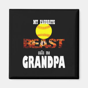 Mens My Favorite Softll Beast Calls Me Grandpa. Magnet
