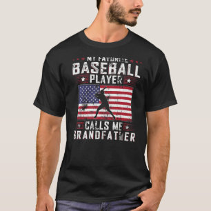 Mens My Favourite Baseball Player Calls Me Grandfa T-Shirt