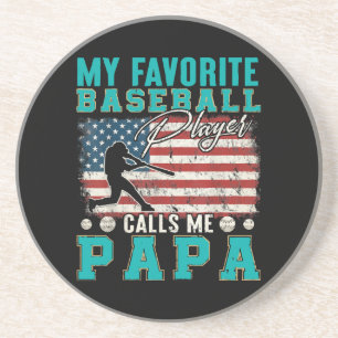 Mens My Favourite Baseball Player Calls Me Papa Coaster