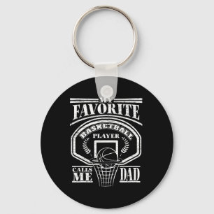 Mens My Favourite Bysketbyll Player Calls Me Dad Keychain