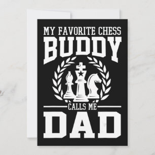 Mens My Favourite Chess Buddy Calls Me Dad Gift Thank You Card