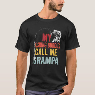 Mens My Favourite Fishing Buddies Call Me Grampa F T-Shirt