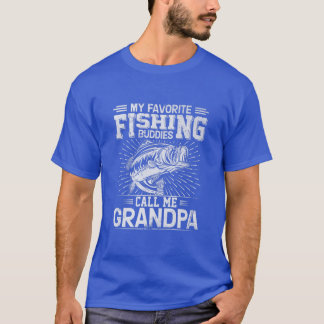 Mens My Favourite Fishing Buddies Call Me Grandpa  T-Shirt