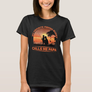 Mens My Favourite Fishing Buddy Calls Me Papa T-Shirt