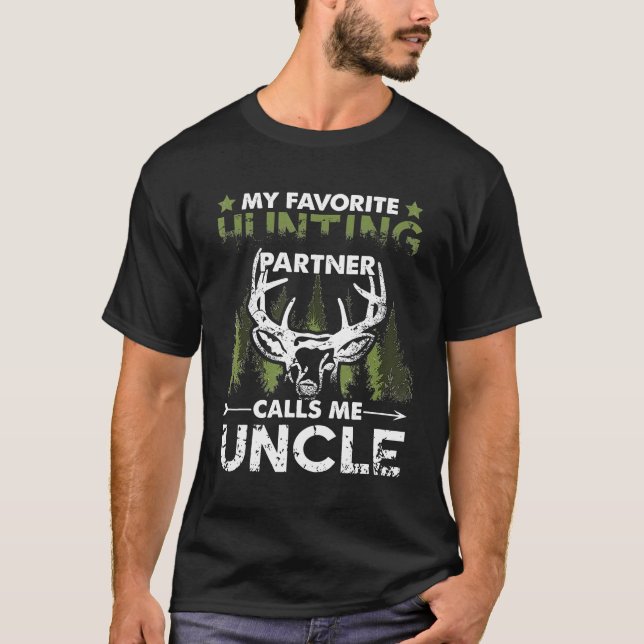 Mens My Favourite Hunting Partner Calls Me Uncle  T-Shirt (Front)