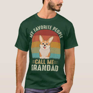 Mens My Favourite People Call Me Grandad Cute Corg T-Shirt