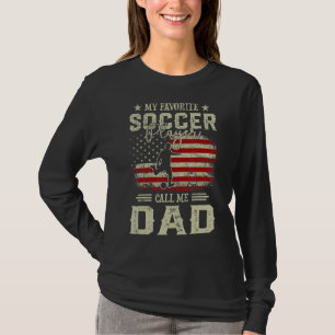 Mens My Favourite Soccer Player Calls Me Dad Vinta T-Shirt
