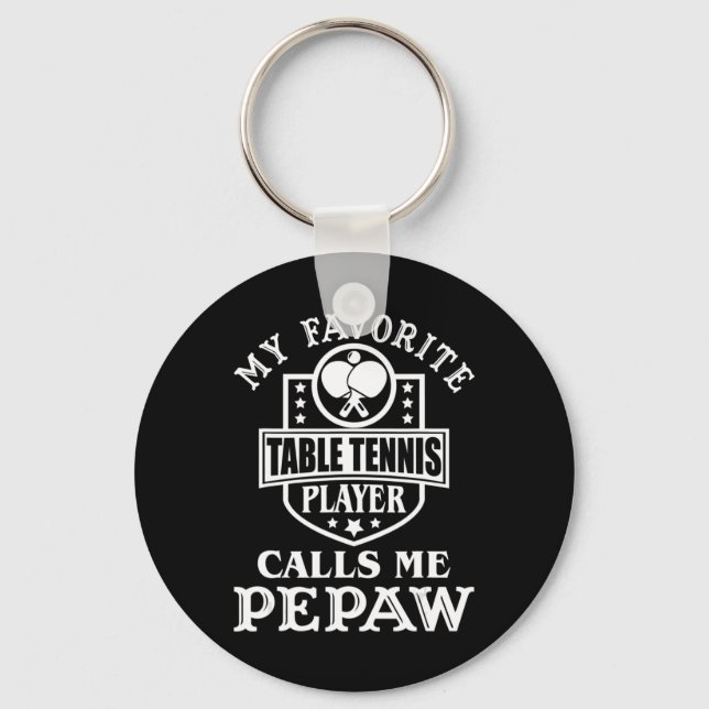 Mens My Favourite Table Tennis Player Calls me Pep Keychain (Front)