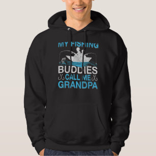Mens My Fishing Buddies Call Grandpa Fishing Fathe Hoodie