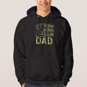Mens My Fishing Buddies Call Me Dad Patriotic For Hoodie
