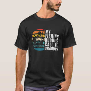 Mens My Fishing Buddies Call Me Grandpa Fisherman T-Shirt