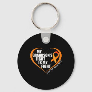 Mens My Grandson's Fight Is My Fight Leukaemia Awa Keychain