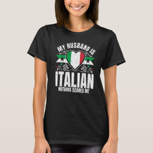 Mens My Husband Is Italian Pride Flag Heritage Roo T-Shirt