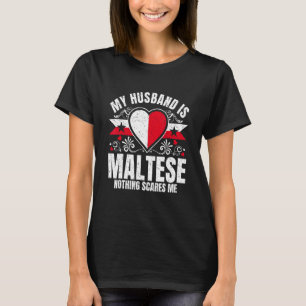 Mens My Husband Is Maltese Pride Flag Heritage Roo T-Shirt