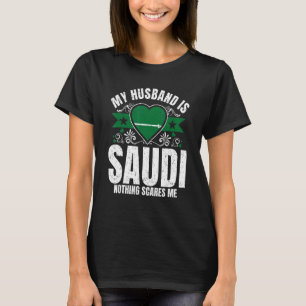 Mens My Husband Is Saudi Pride Flag Heritage Roots T-Shirt