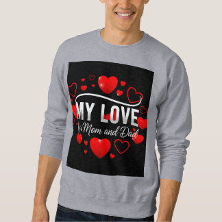 Men's 'My Love for Mom and Dad' Colourful Hearts S Sweatshirt