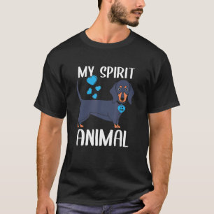 Mens My Spirit Animal Dachshund Dog I Love Dad Hea T-Shirt