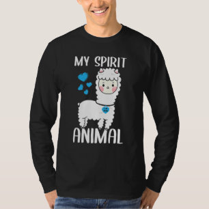 Mens My Spirit Animal Llama I Love Dad Heart Valen T-Shirt