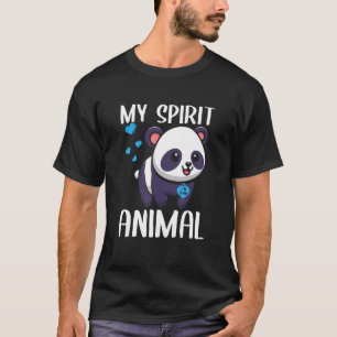 Mens My Spirit Animal Panda I Love Dad Heart Valen T-Shirt