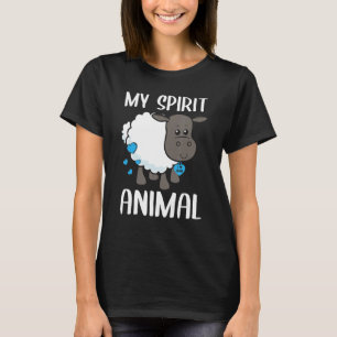 Mens My Spirit Animal Sheep I Love Dad Heart Valen T-Shirt