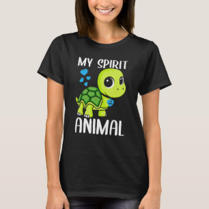 Mens My Spirit Animal Turtle I Love Dad Heart Vale T-Shirt